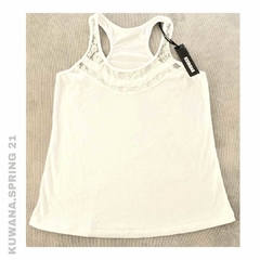 Musculosa encaje white