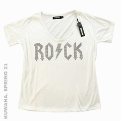 Remera V ROCK white PREMIUM