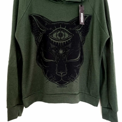 Buzo Hoodie Eye Cat Green en internet