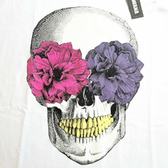 Remera Skull flowers White - comprar online