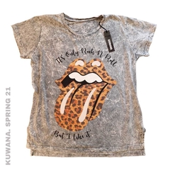 Remera Stone Print Glitter grey - Kuwana Mayorista