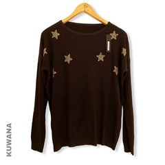 Sweater Hilo Stars Black - Kuwana Mayorista