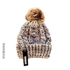 Gorro Lana Jaspeado Beige