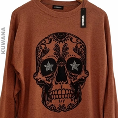 Sweater Oversize Skull Shine Chocolate en internet