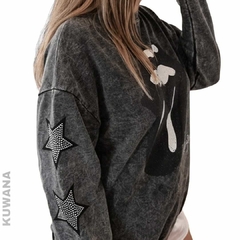 Buzo Oversize Stone Stars Black