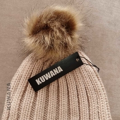 Gorro Lana Crudo Pompom beige - comprar online