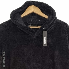 Buzo Canguro Teddy Black XL OVERSIZE - comprar online