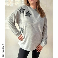 Buzo Hoodie XL OVERSIZE Star Grey