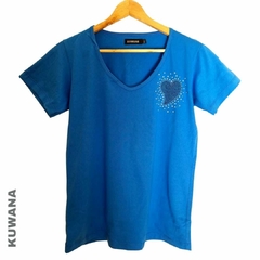 Remera V Electri Blue Love PREMIUM - comprar online