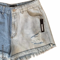 Imagen de Short Denim Bicolor Roturas