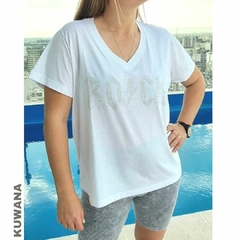 Remera V XL ROCK WHite PREMIUM