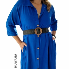 Vestido Camisero LINO Blue - Kuwana Mayorista