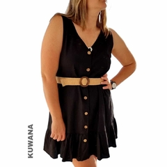 Vestido LINO Corto Black - tienda online