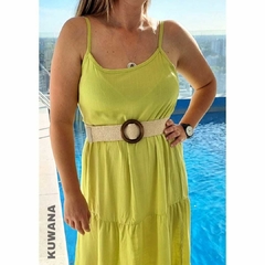 Vestido Largo LINO Lime en internet