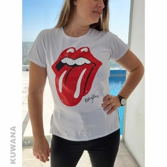 Remera Stone Glitter White M