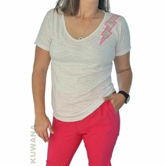 Remera V Thunder Pink White FLAME PREMIUM en internet