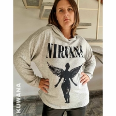 Buzo Hoodie XL OVERSIZE Nirvana GREY