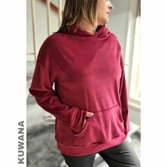 Buzo PLUSH Canguro Oversize BORDEUX - tienda online