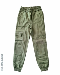 Pantalòn cargo elastizado Verde MIli (38 al 50)