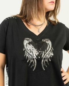 Remera V Wings Shine Lentejuela