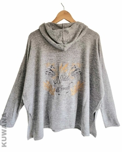 Buzo Hoodie Oversize Bordado Grey XL