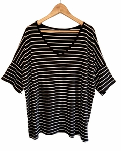 Remerón ESMERALDA OVERSIZE (XXL) BLACK RAYADO