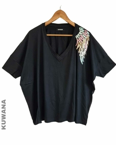 Remerón V Manga 3/4 OVERSIZE (XXL) ALAS BLACK