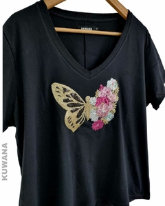 Remera V OVERSIZE (XL) BUTERFLY BLACK en internet