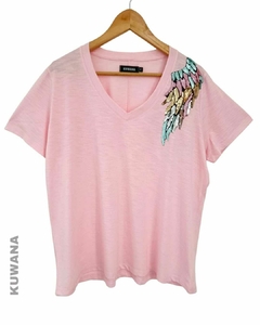 Remera V OVERSIZE (XL) ALAS ROSE FLAME