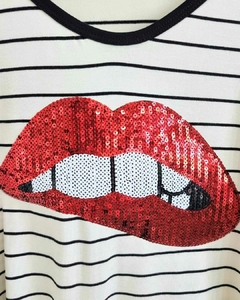 Remerón ESMERALDA OVERSIZE (XXL) RAYADO LIPS - comprar online