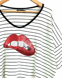 Remerón ESMERALDA OVERSIZE (XXL) RAYADO LIPS en internet