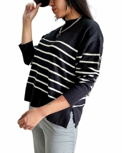 Sweater BREMER RAYADO BLACK en internet