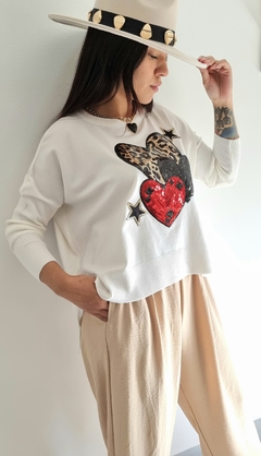 MAXI Sweater BREMER LOVE PRINT (XL/XXL) WHITE