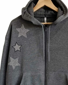 Campera Stars GREY SOLID FRIZA (XL) - Kuwana Mayorista