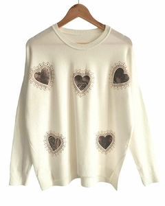 MAXI Sweater BREMER LOVE PRINT L/XL WHITE