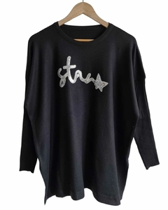 MAXI Sweater BREMER stars BLACK