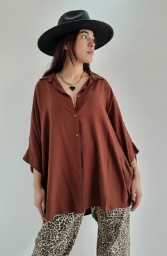 Maxi Camisa XXL TWILL CHOCOLATE - Kuwana Mayorista