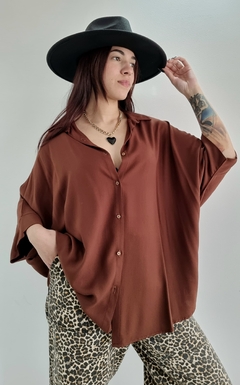 Maxi Camisa XXL TWILL CHOCOLATE