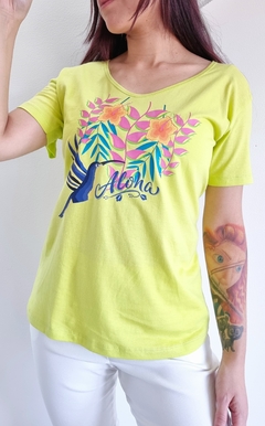 Remera V PREMIUM ALOHA LIME (4 talles) en internet