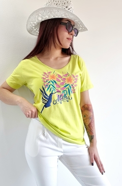 Remera V PREMIUM ALOHA LIME (4 talles)