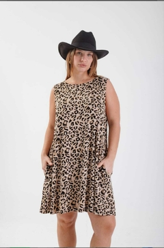 Vestido PRINT CHEETA Corto XL/XXL BLACK - Kuwana Mayorista