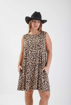 Vestido PRINT CHEETA Corto XL/XXL BLACK