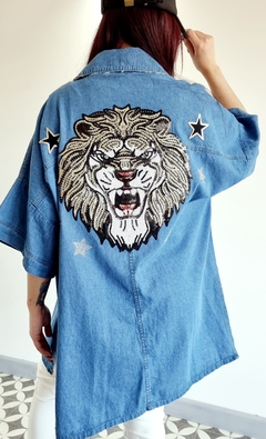 Camisaco Largo Denim OVER TIGER FEAR (L al XXL)