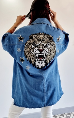 Camisaco Largo Denim OVER TIGER FEAR (L al XXL) - comprar online