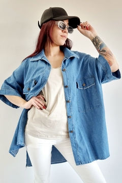 Camisaco Largo Denim OVER TIGER FEAR (L al XXL) - tienda online