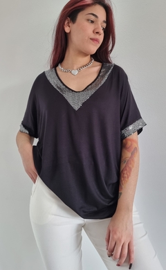 Remera V Oversize SHINE BLACK XL/XXL en internet