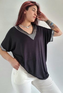 Remera V Oversize SHINE BLACK XL/XXL