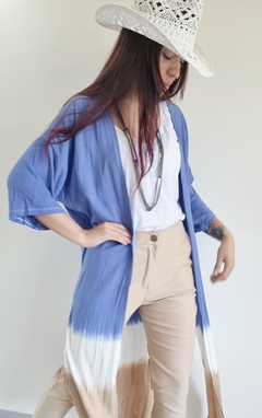 Camisa Kimono Larga BLUE BATICK (XL/XXL) - tienda online