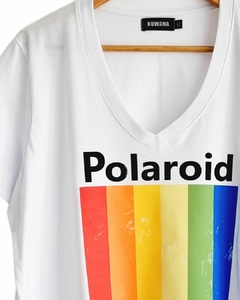 Remera V PREMIUM POLAROID (4 talles) - WHITE - Kuwana Mayorista