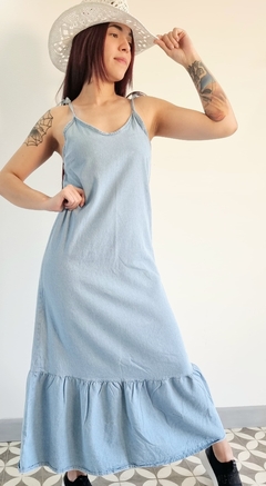 Vestido Solero Denim SKY (M) Regulable - Kuwana Mayorista